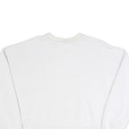 NIKE Womens White Crew Neck M Cotton Blend Sweatshirt Crop Logo Pullover