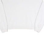 NIKE Womens White Crew Neck M Cotton Blend Sweatshirt Crop Logo Pullover