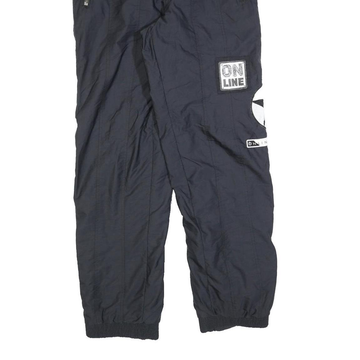 ONLINE Mens Black Regular Tapered Trousers W28 L30 Sports Style Zip Pockets