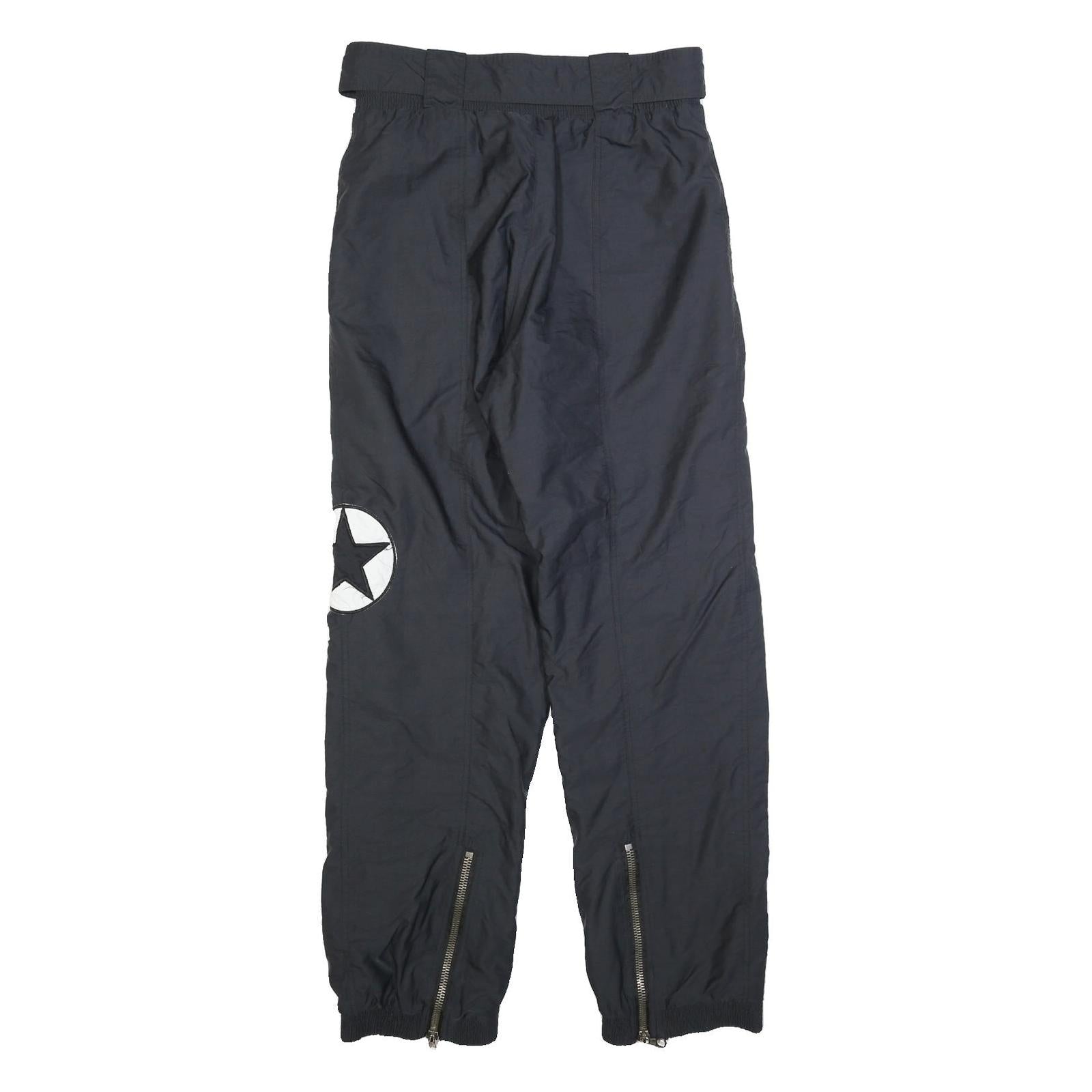 ONLINE Mens Black Regular Tapered Trousers W28 L30 Sports Style Zip Pockets