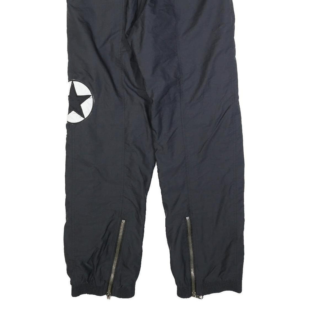 ONLINE Mens Black Regular Tapered Trousers W28 L30 Sports Style Zip Pockets