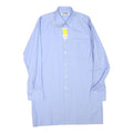 AMSA Mens Blue Plain Shirt M Classic Button Collar Long Sleeve Cotton Blend