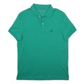 NAUTICA Mens Green Short Sleeve Polo Shirt L Cotton Blend Classic Fit