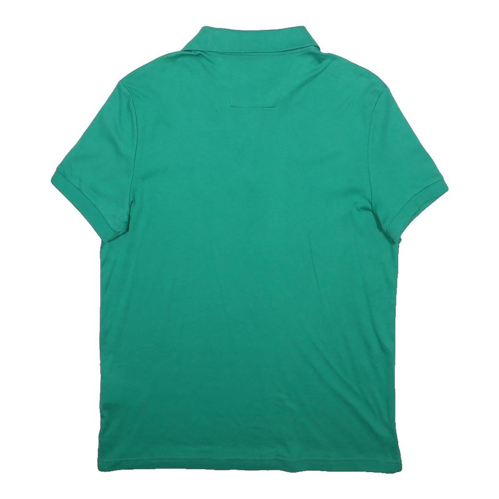 NAUTICA Mens Green Short Sleeve Polo Shirt L Cotton Blend Classic Fit