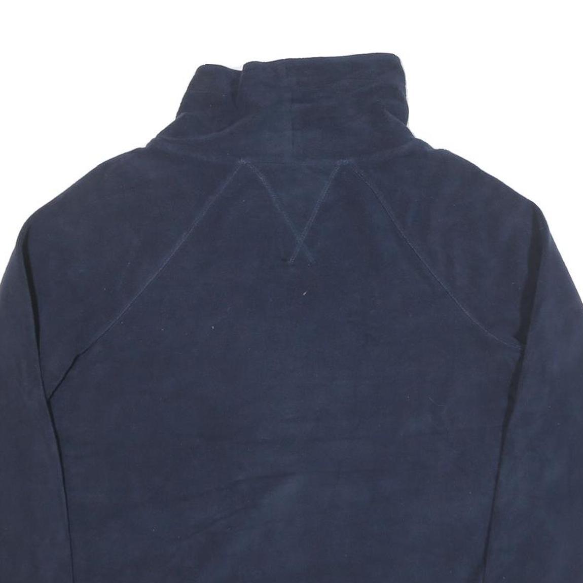 TOMMY HILFIGER Womens Navy Blue Plain Roll Neck Jumper M Polyester Blend