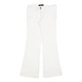 C'EST TOI Womens White Regular Flared Cotton Blend Jeans W30 L30 Stylish