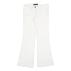 C'EST TOI Womens White Regular Flared Cotton Blend Jeans W30 L30 Stylish