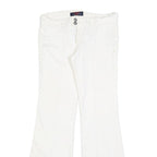C'EST TOI Womens White Regular Flared Cotton Blend Jeans W30 L30 Stylish