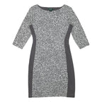 LAUREN RALPH LAUREN Womens Black & White Bodycon Woven Day Dress Polyester Blend