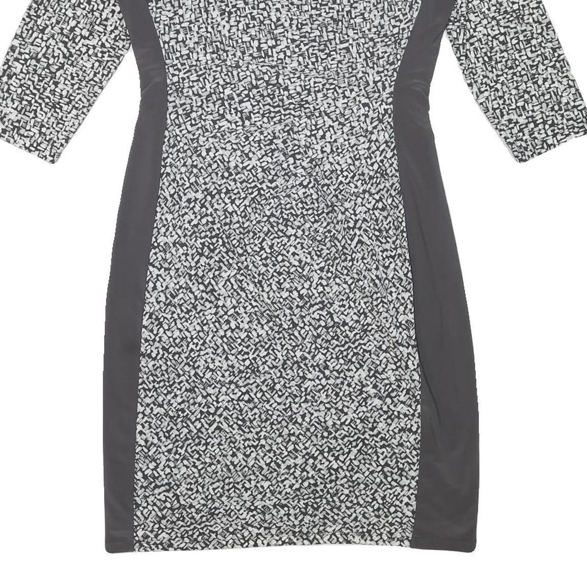 LAUREN RALPH LAUREN Womens Black & White Bodycon Woven Day Dress Polyester Blend