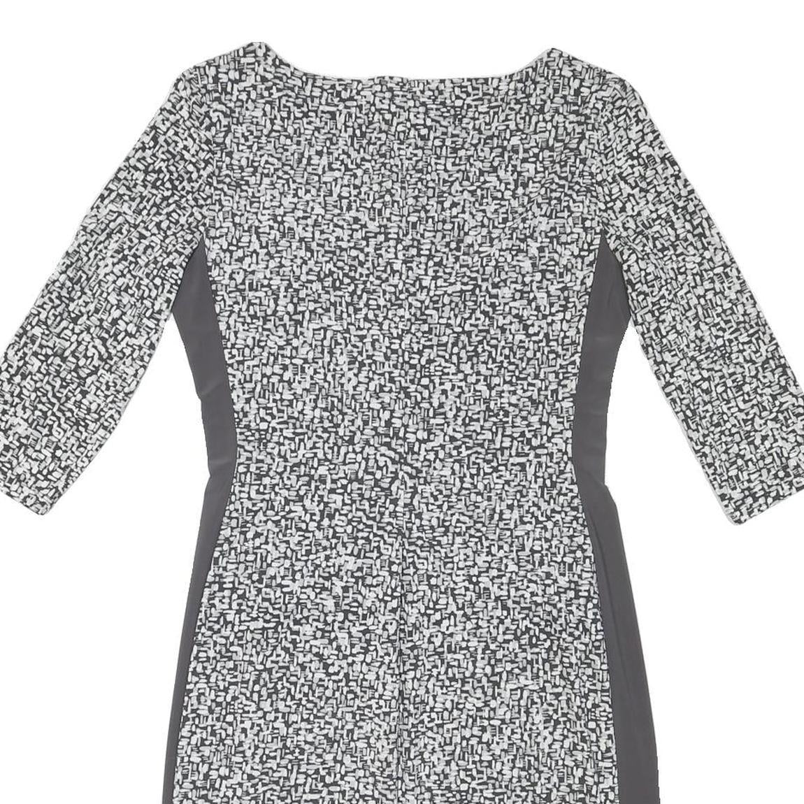 LAUREN RALPH LAUREN Womens Black & White Bodycon Woven Day Dress Polyester Blend