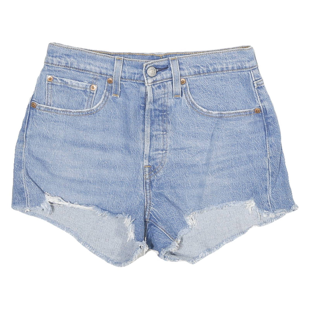 LEVI'S Womens Denim Blue Cut-Off Shorts M W26 Casual Distressed Hem
