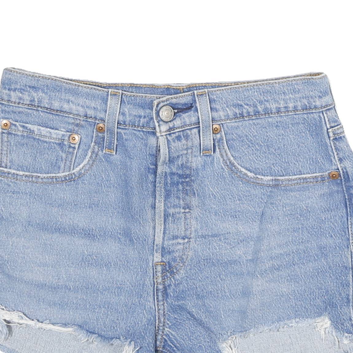 LEVI'S Womens Denim Blue Cut-Off Shorts M W26 Casual Distressed Hem