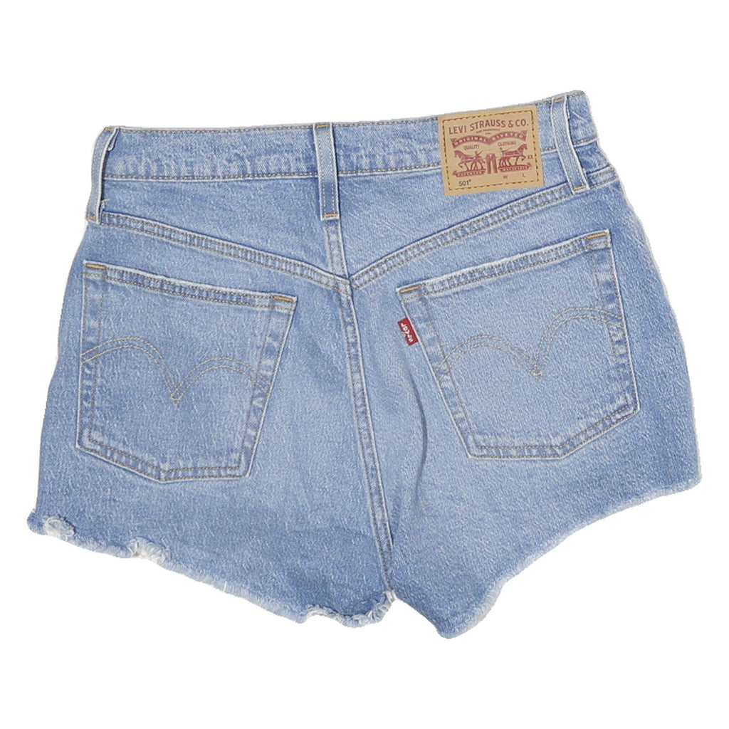 LEVI'S Womens Denim Blue Cut-Off Shorts M W26 Casual Distressed Hem
