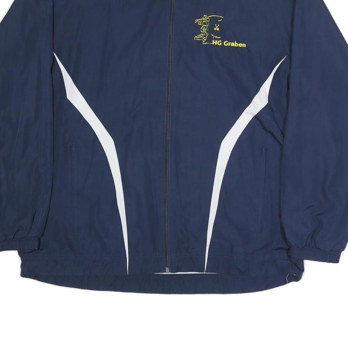 ERIMA Mens Blue & Navy Track Jacket XL Polyester Plain Zip Sports Training