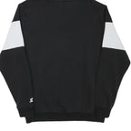 STARTER Mens Black & White Colourblock Pullover Hoodie L Cotton Blend Casual