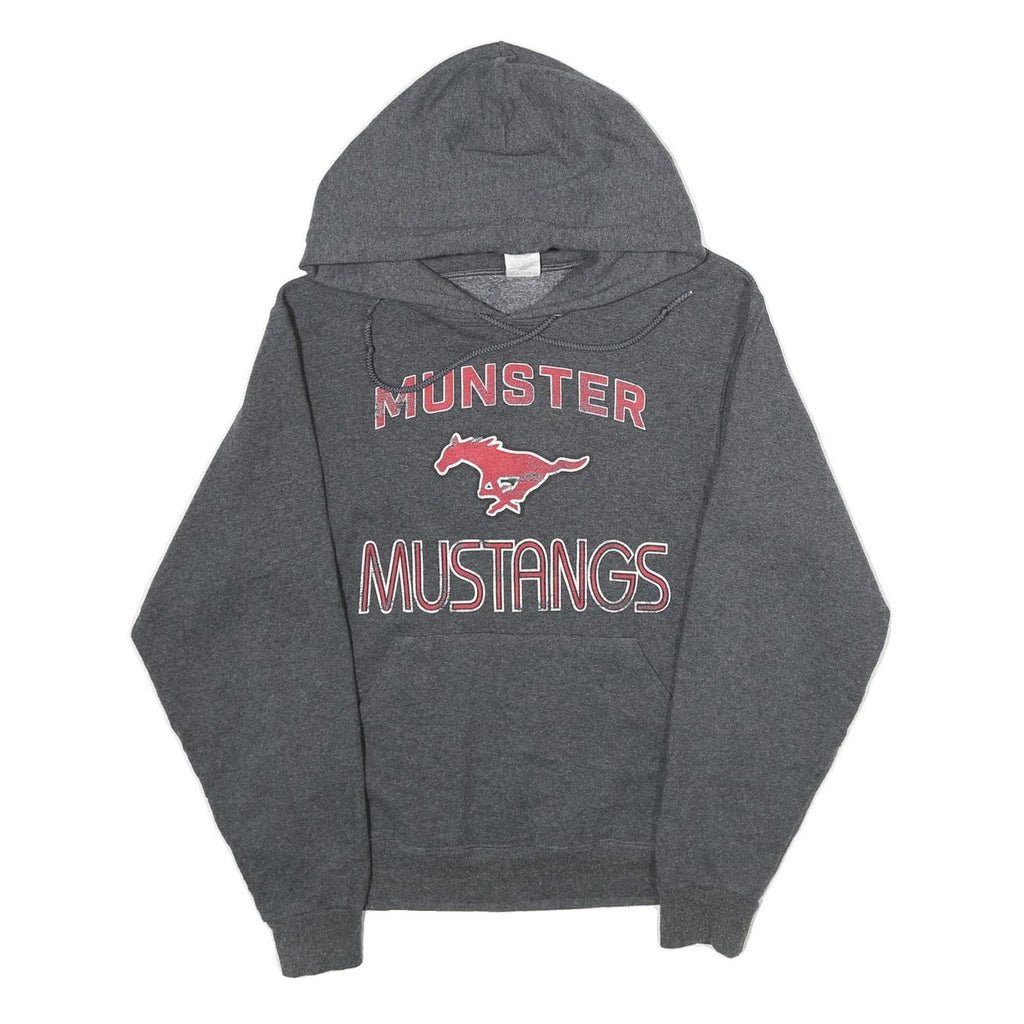 JERZEES Mens Grey Munster Mustangs Pullover Hoodie S Cotton Blend