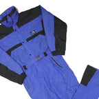 CRESTONE Mens Blue & Black Lined Dungarees Regular Polyester Blend L W38 L31
