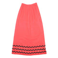 Womens Red Wool A-Line Long Skirt Black Trim Detail Size S Elegant Classic