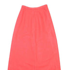 Womens Red Wool A-Line Long Skirt Black Trim Detail Size S Elegant Classic