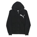 PUMA Mens Black Pullover Hoodie S Cotton Blend Sportswear Casual Zip Up