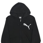PUMA Mens Black Pullover Hoodie S Cotton Blend Sportswear Casual Zip Up