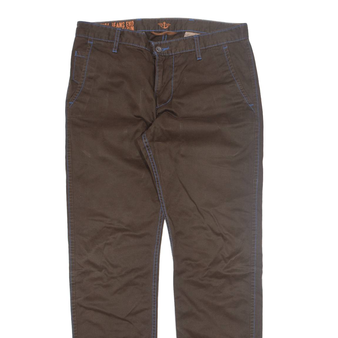 DOCKERS Khaki Mens Trousers Brown Regular Straight W34 L34