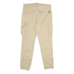 YOURTURN Mens Regular Fit Beige Cargo Trousers W34 L30 Cotton Blend Zip Pockets