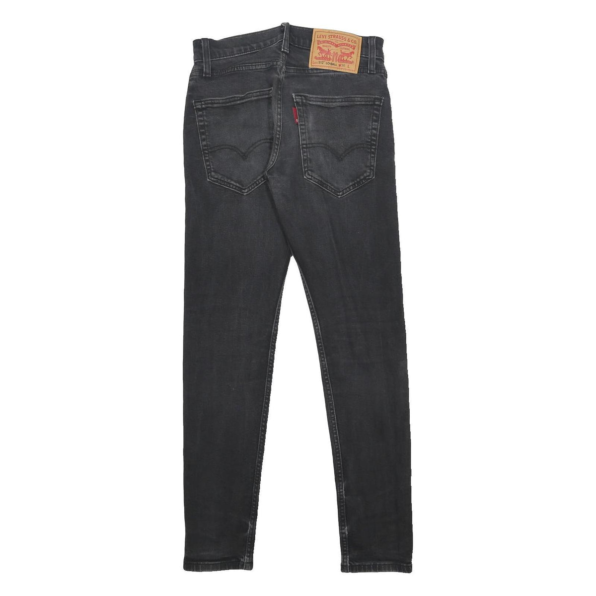 LEVI'S 512 LO-BALL Mens Jeans Black Slim Skinny Denim Medium W30 L30 Zip