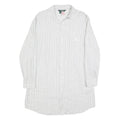 LAUREN RALPH LAUREN Womens White Striped Shirt Dress Cotton Blend Long Sleeve XS