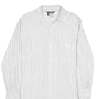 LAUREN RALPH LAUREN Womens White Striped Shirt Dress Cotton Blend Long Sleeve XS