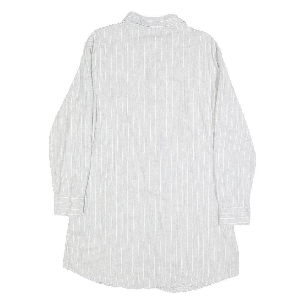 LAUREN RALPH LAUREN Womens White Striped Shirt Dress Cotton Blend Long Sleeve XS