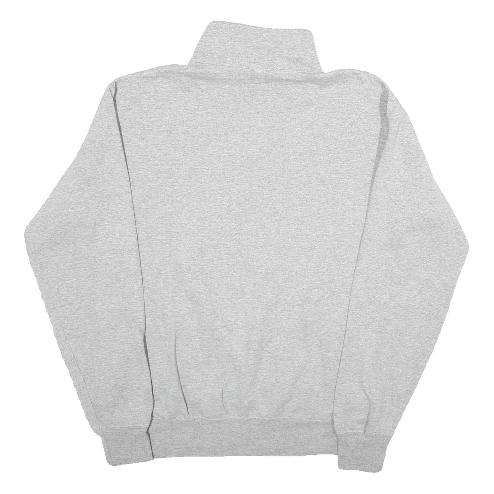 CHAMPION Mens Grey I Greyhounds Est 1902 Quarter Zip M Sweatshirt Cotton Blend