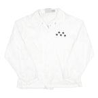 CARDINAL Mens White Nylon Button Jacket L Plain Casual Lightweight