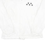 CARDINAL Mens White Nylon Button Jacket L Plain Casual Lightweight