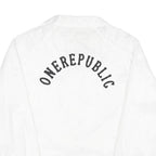 CARDINAL Mens White Nylon Button Jacket L Plain Casual Lightweight