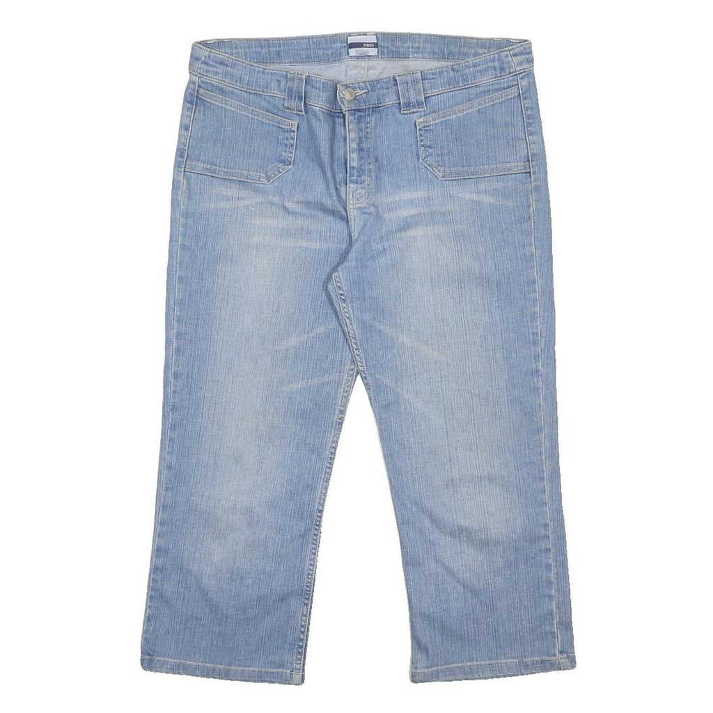 OASIS Capri Womens Jeans Blue Regular Straight Denim Light W34 L22 Cotton Blend