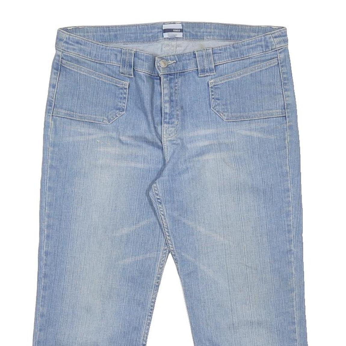 OASIS Capri Womens Jeans Blue Regular Straight Denim Light W34 L22 Cotton Blend