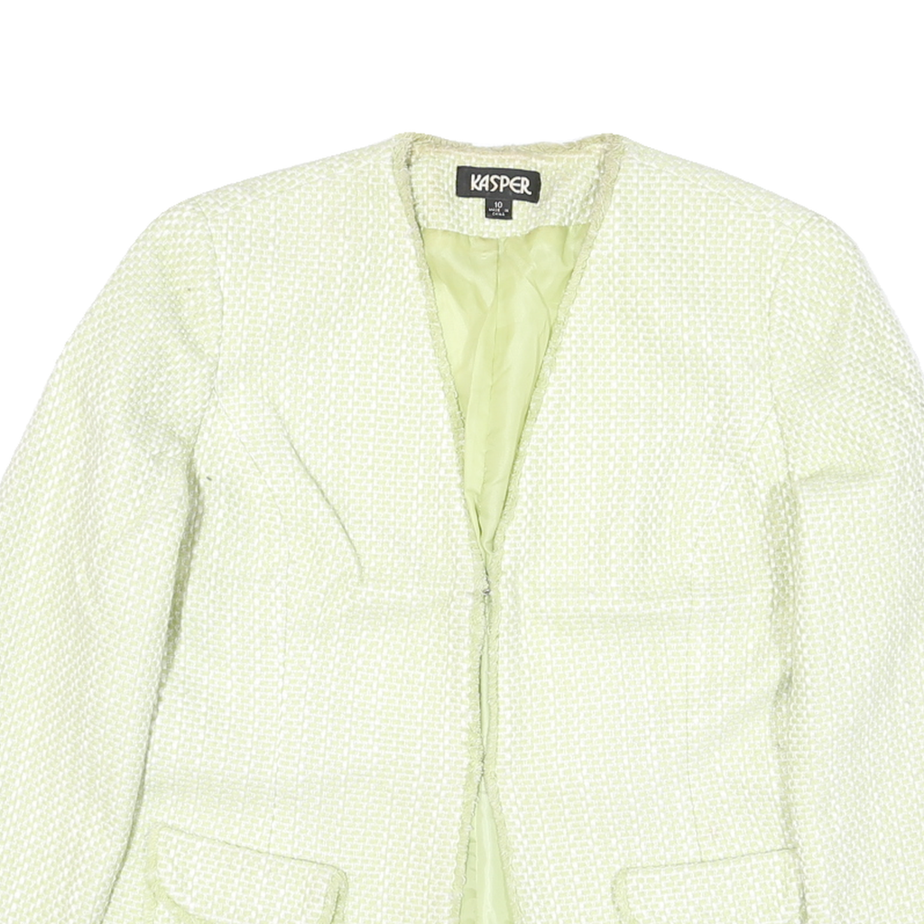 CASPER Womens Cream Button Cotton Blend Jacket UK 10 Woven Classic Style