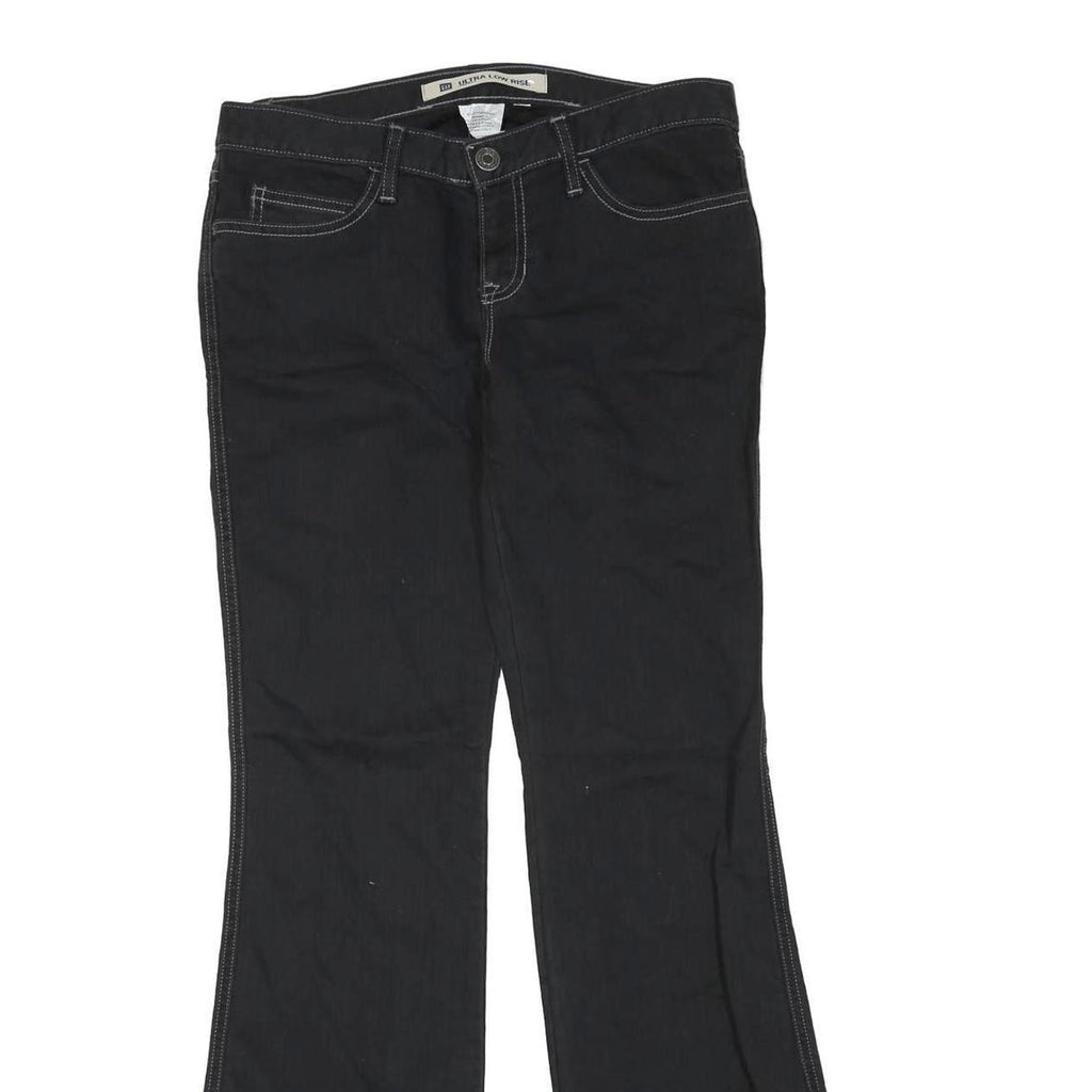 GAP Womens Black Regular Flared Denim Jeans W32 L32 Cotton Blend Zip
