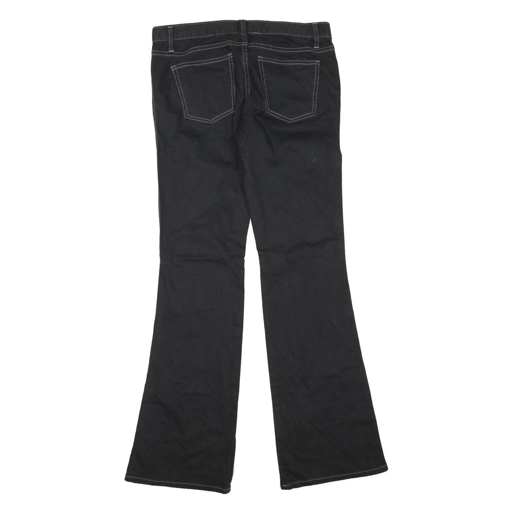 GAP Womens Black Regular Flared Denim Jeans W32 L32 Cotton Blend Zip