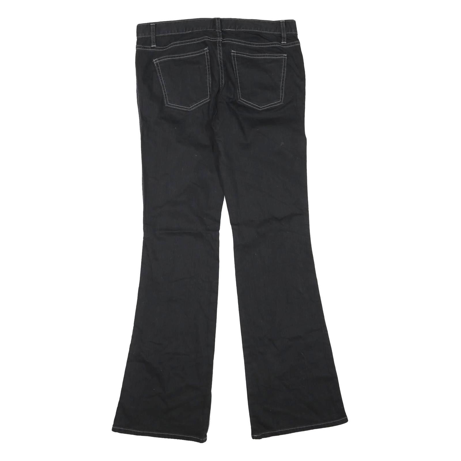 GAP Womens Black Regular Flared Denim Jeans W32 L32 Cotton Blend Zip