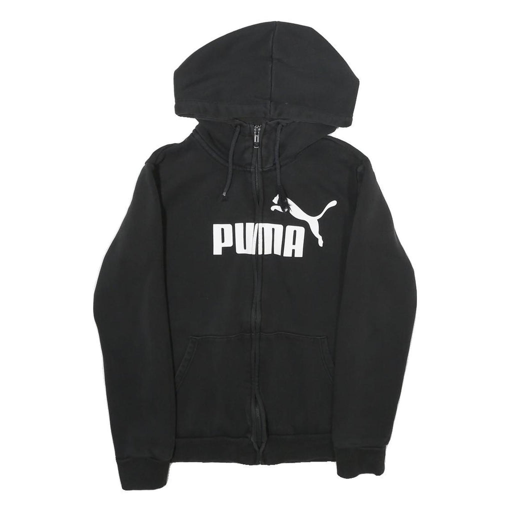 PUMA Womens Black Pullover Hoodie XS Cotton Full Zip Comfort Casual