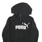 PUMA Womens Black Pullover Hoodie XS Cotton Full Zip Comfort Casual