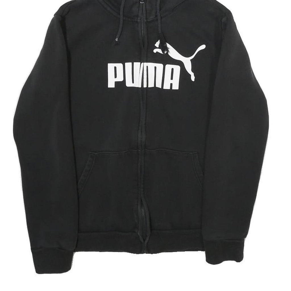 PUMA Womens Black Pullover Hoodie XS Cotton Full Zip Comfort Casual