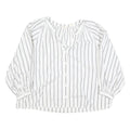 LEVI'S Womens White Blue Stripe Shirt Long Sleeve Button Neck XL Cotton Blend