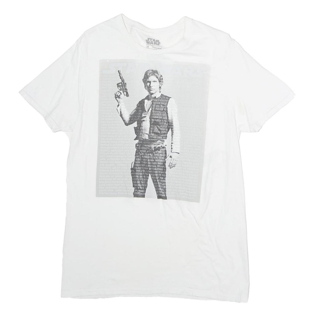STARWARS Mens White Graphic T-Shirt M Short Sleeve Crew Neck Cotton