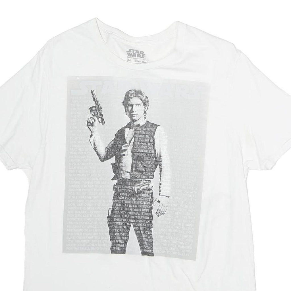 STARWARS Mens White Graphic T-Shirt M Short Sleeve Crew Neck Cotton