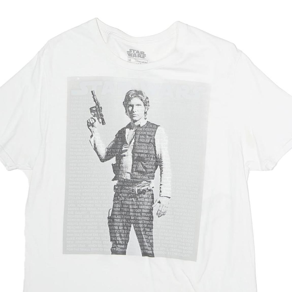 STARWARS Mens White Graphic T-Shirt M Short Sleeve Crew Neck Cotton