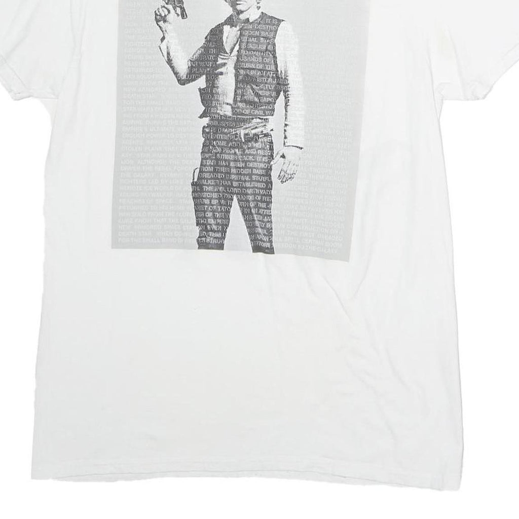 STARWARS Mens White Graphic T-Shirt M Short Sleeve Crew Neck Cotton